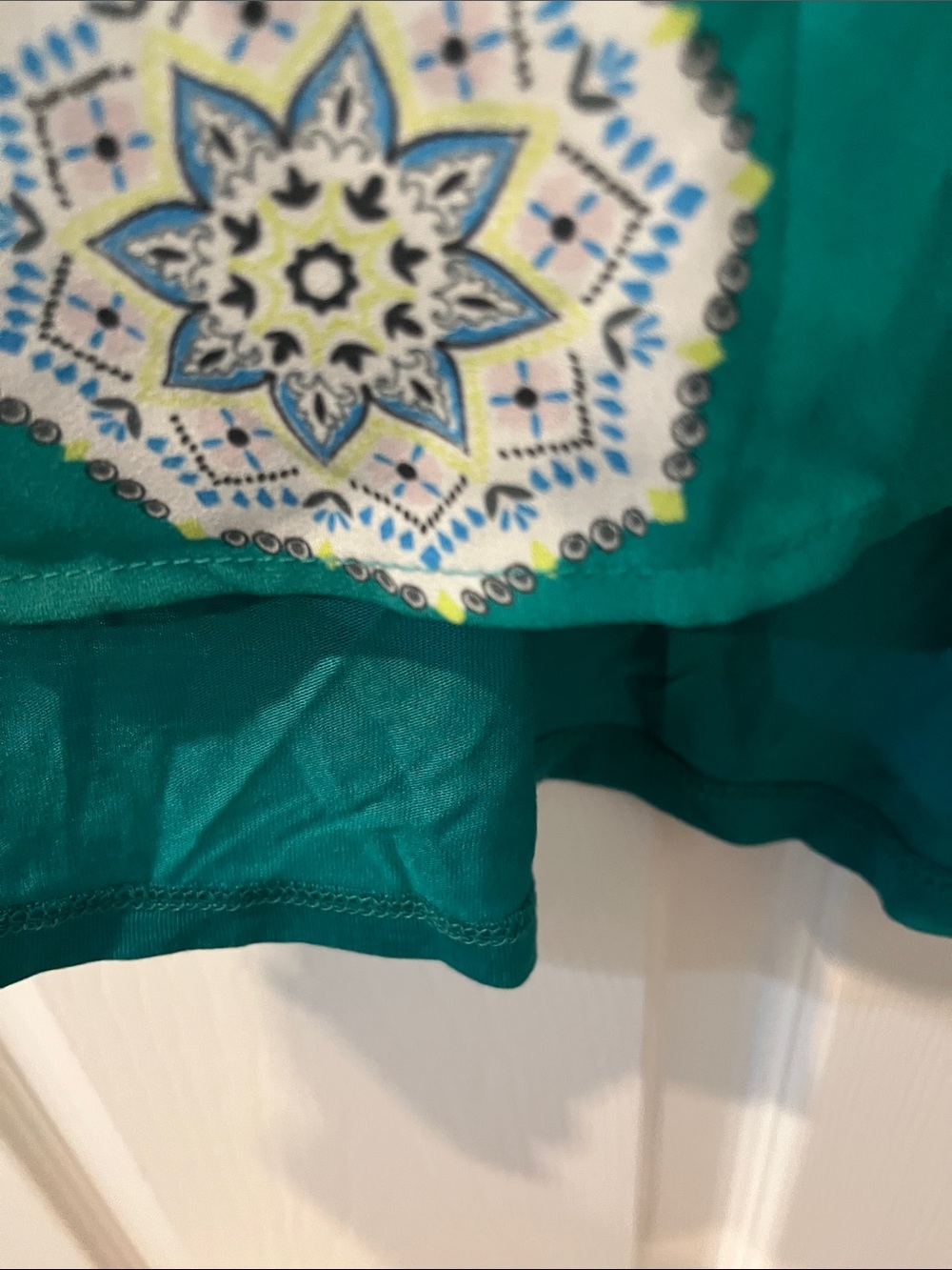 LOFT Teal Medallion Flutter Sleeve Tunic - Picture 6 of 7